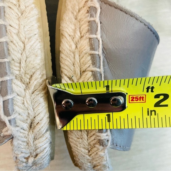 VINCE Sz 8 Sophie Leather Ankle Wrap Peep Toe  Espadrille Wedges Sandals - Picture 9 of 15